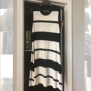 Black and White Striped Nieman Marcus Dress